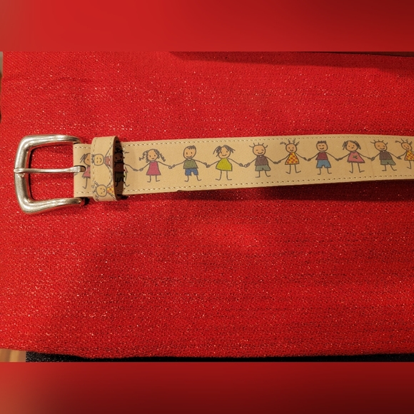 Vintage Little Children Holding Hands Design Belt, Made in the USA, SZ XL - Picture 9 of 9